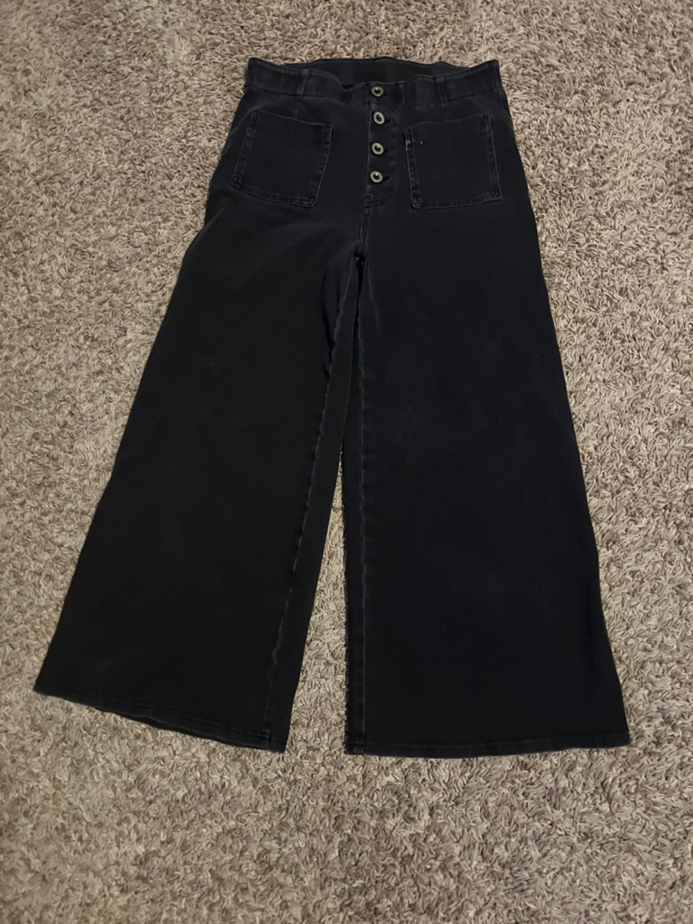 HALARA Black Wide-Leg Flare Jeans